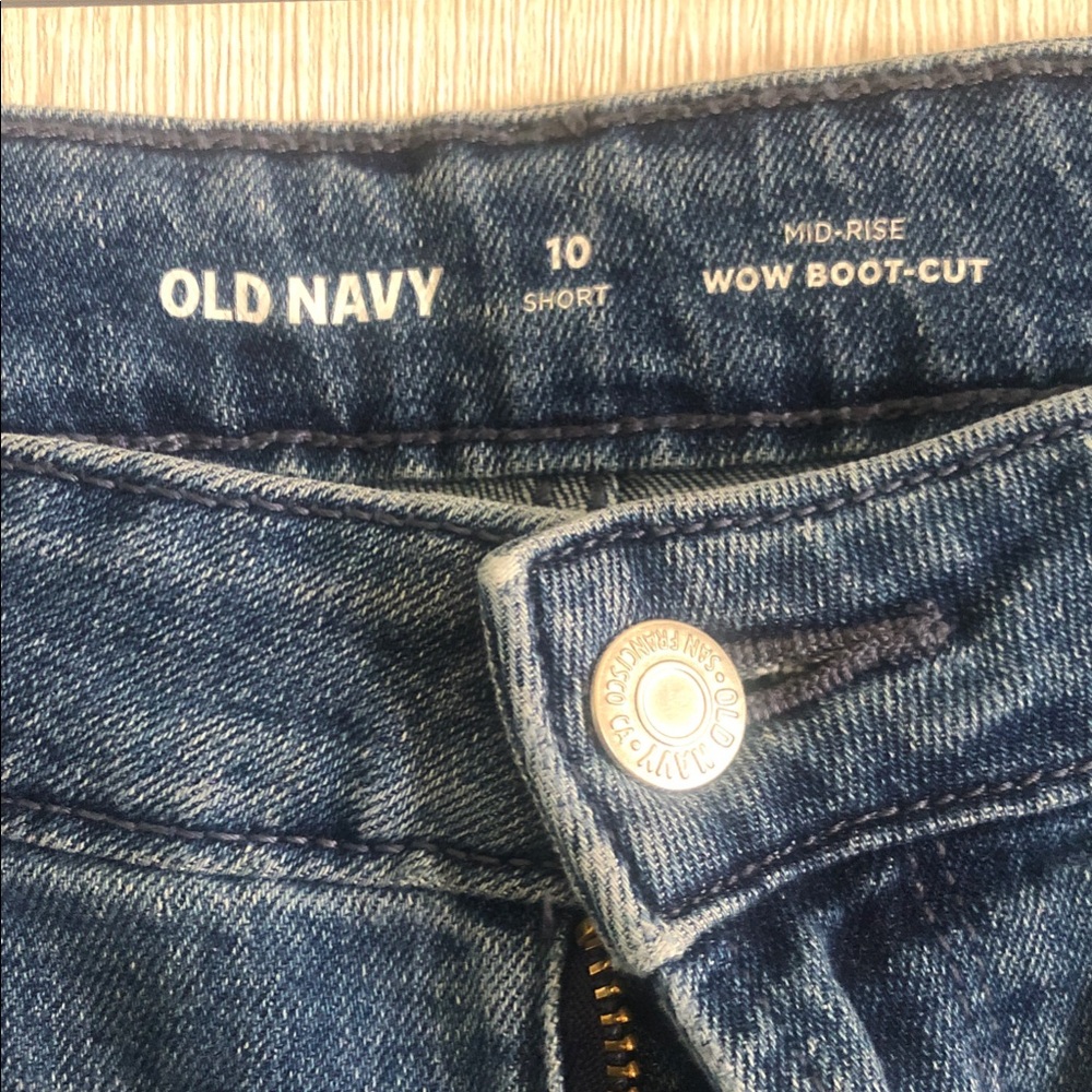 Old Navy Women's Mid-Rise Boot-Cut Jeans - Dark Blue Denim